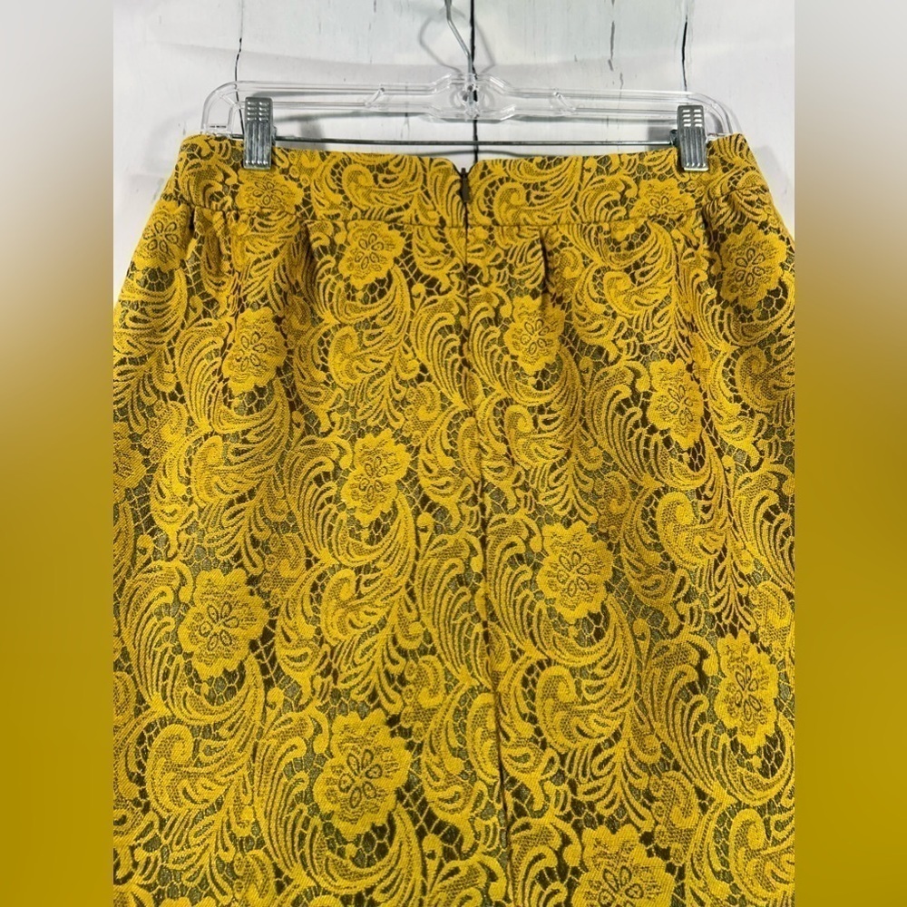 Banana Republic Floral Lace Mini Womens Zip Lined Skirt Dressy Metallic Sz 4 - Picture 7 of 8